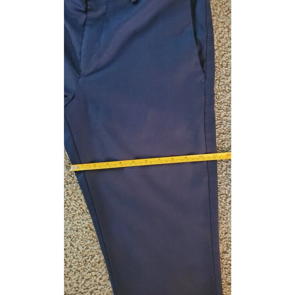 Perry Ellis Mens Dress Pants 32x32 Slim Fit Navy Blue Stretch Flat Front Slacks - Picture 10 of 16